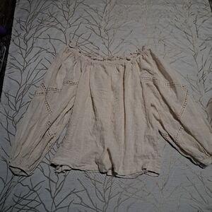 Max Studio off-white boho style blouse